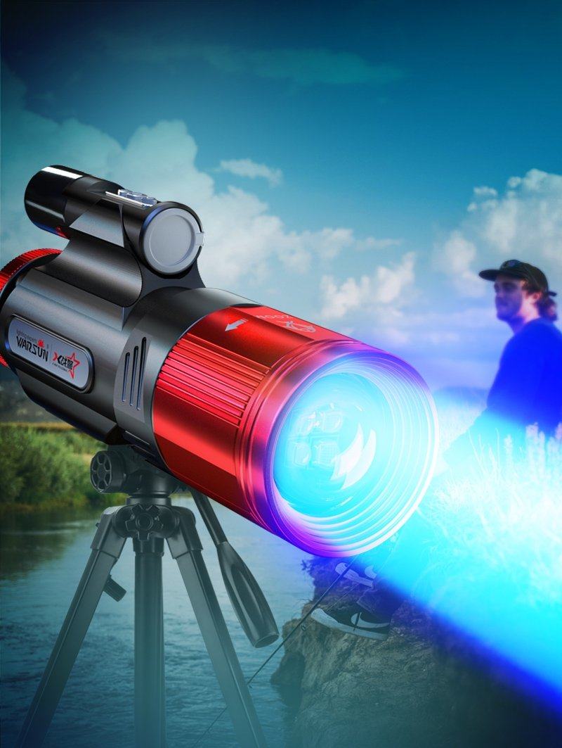 沃尔森夜钓灯激光炮蓝光大功率超亮强光氙气灯正品野钓装备钓鱼灯