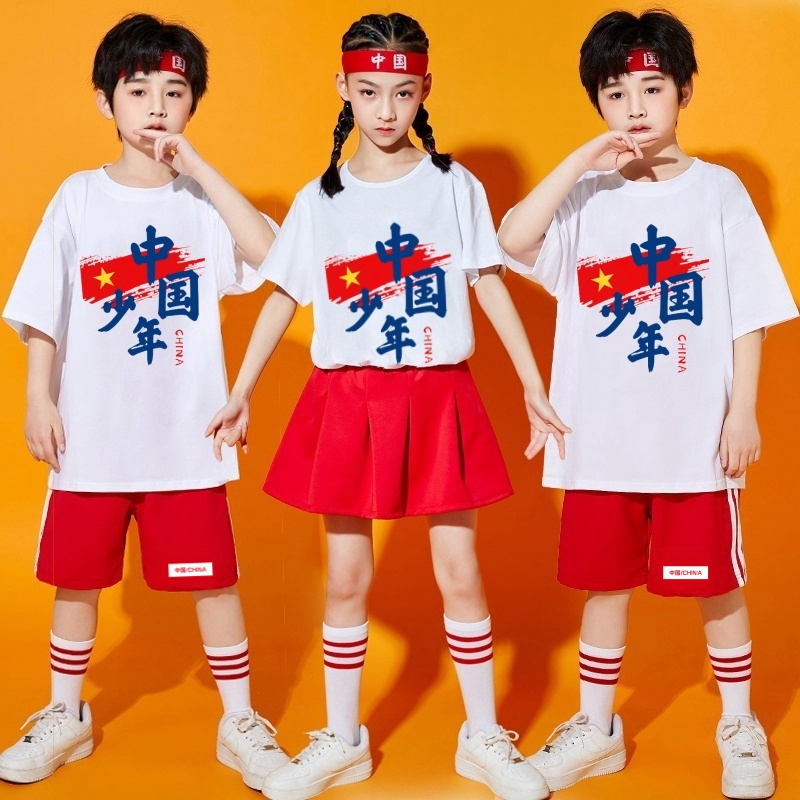 六一儿童啦啦队演出服中国风小学生运动会班服幼儿园舞蹈表演服装