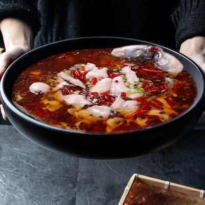 陶瓷超大号酒店汤碗酸菜鱼盆水煮鱼大碗超大特大和面碗14英寸大碗