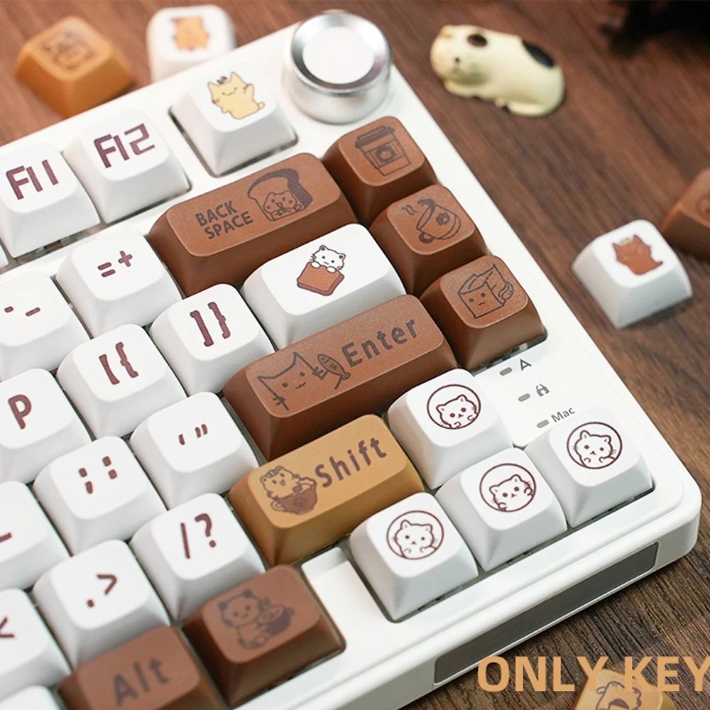 129 Keys Cute Coffee Cat Theme PBT Keycap DYE-SUB XDA Profil