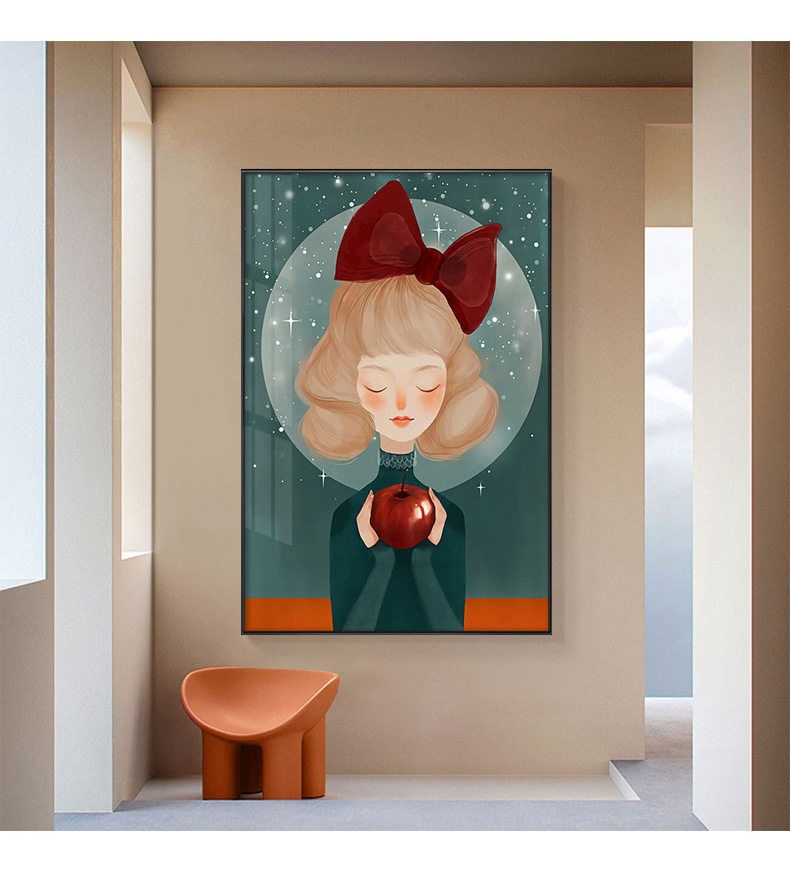 入户玄关装饰画轻奢女孩走廊过道挂画现代简约卧室床头客餐厅壁画