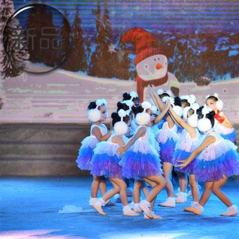 六一儿童节新款幼儿舞台表演服饰雪l宝宝演出校园下雪啦舞蹈表演