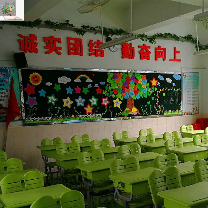 许愿树写愿望心愿墙贴爱心墙教室布置目标鼓励班级文化黑板报装