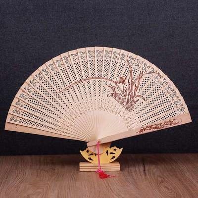 式小女随扇折扇扇香木中檀木扇子国风