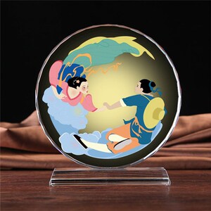 牛郎织女摆件水晶工艺品七夕节情人节礼品古代爱情收藏书房装饰品