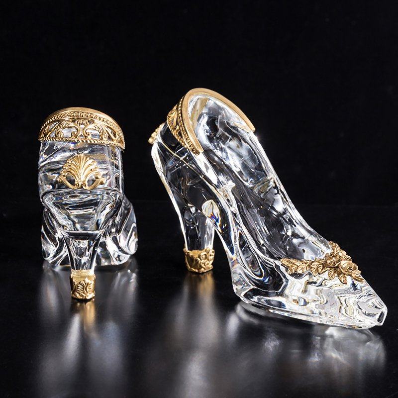 特价水晶鞋摆件 高跟鞋_水晶玻璃公x主高跟鞋摆件场景橱窗装饰现代