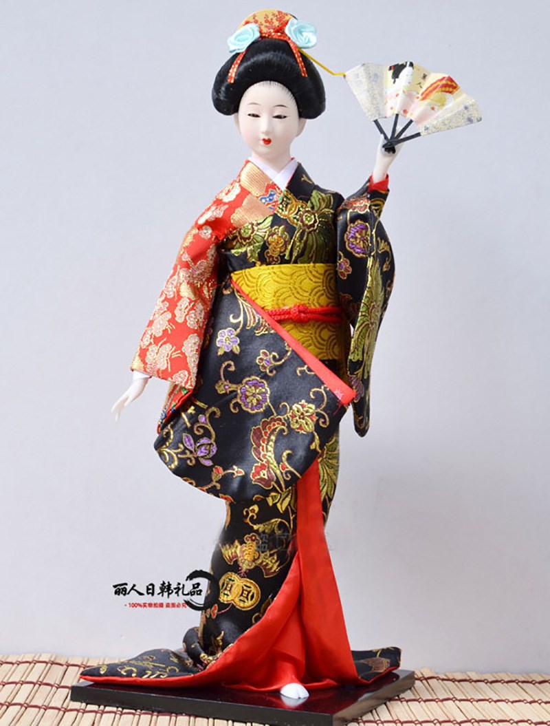 日本z和服美女绢布人偶日式民间工艺品娟人艺妓16寸日姬装饰摆件