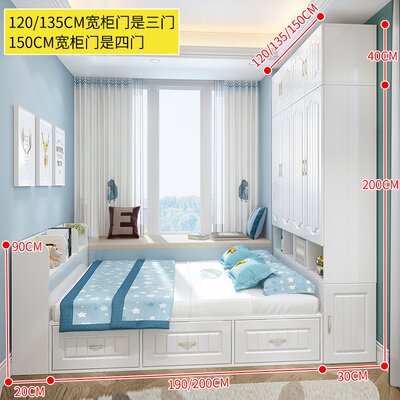 榻榻米床柜子组合卧室