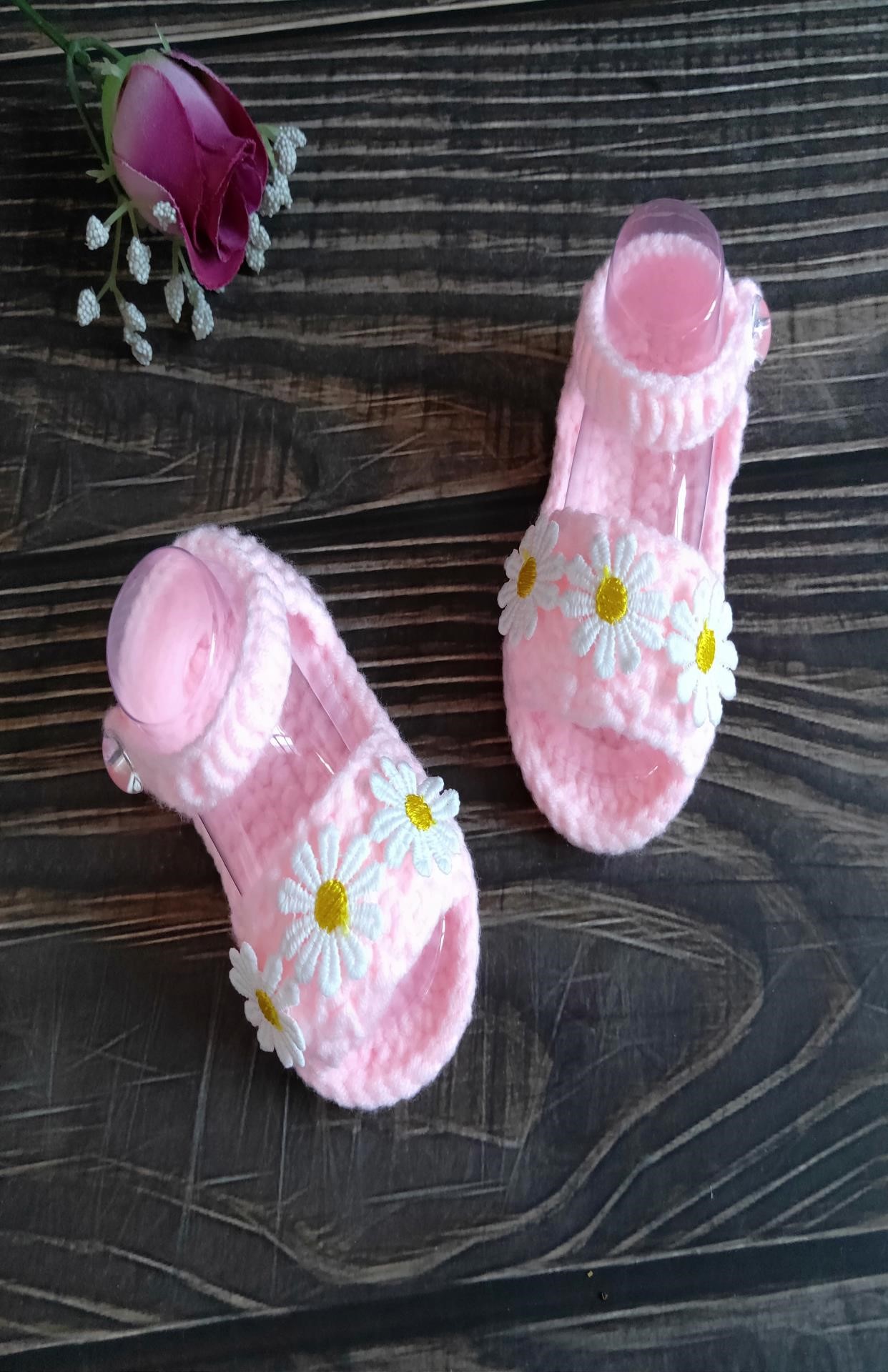 婴儿鞋夏季手工编织软底凉g鞋新生儿百日宴满月女宝宝毛线鞋子成