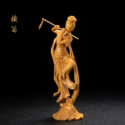 古典仕女木雕图片