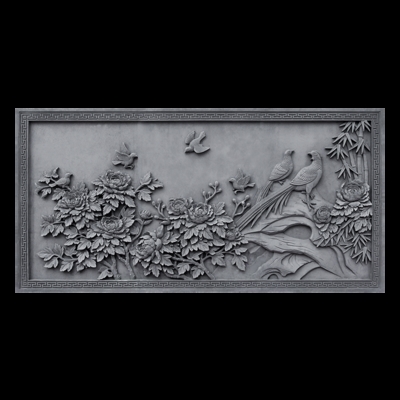 富贵牡丹浮雕装饰画图片