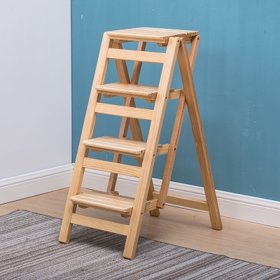 梯子家用折叠梯凳人字梯实木二三四步梯椅凳花架室内f登高爬小梯