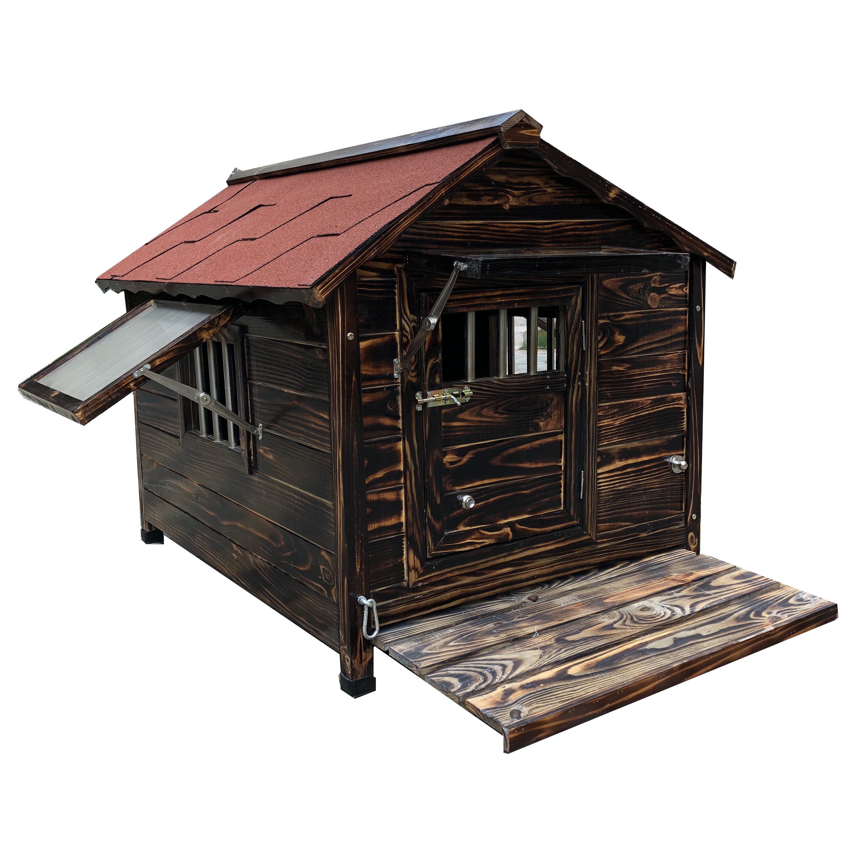 狗屋大型犬 l-中大型_实木狗屋防腐宠物户外保暖狗窝木质小中大型犬舍