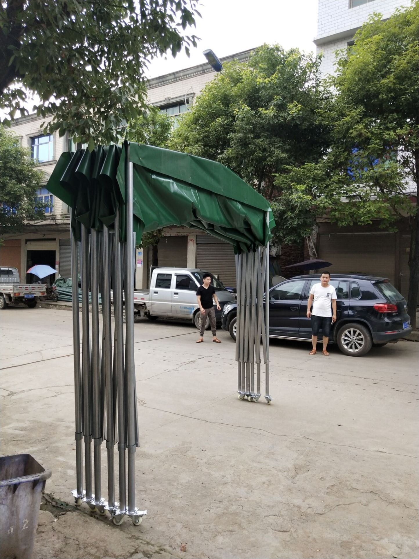 检测摆摊雨篷移动推拉雨棚餐饮隔离棚子防雨院子收j缩停车棚大棚