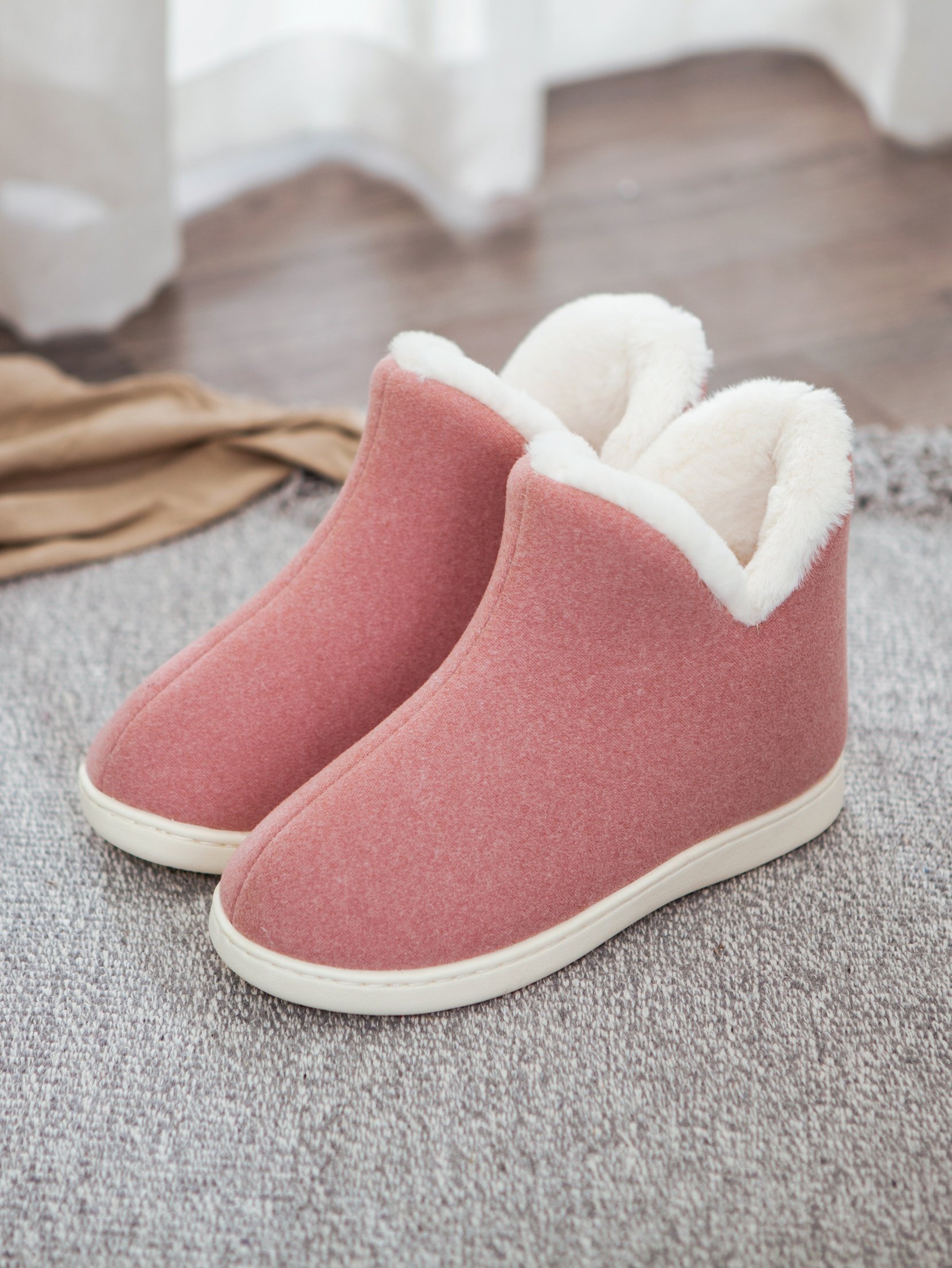 棉鞋女冬家居可爱高包跟