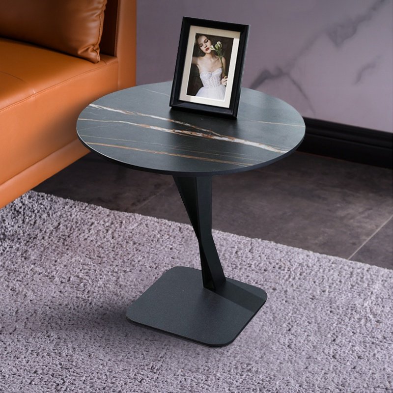 (今日6折)意式岩板轻奢边几客厅沙发阳台小圆桌北欧大理石网红角几卧