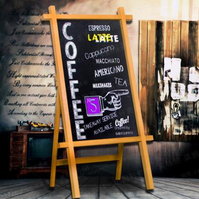 新品创意造型复古做旧实木立式小黑板咖啡店铺支架式广告牌写字板