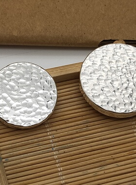 正品银币定制纯银把玩999足银片实心手工锤纹把件银饼块摆件钥匙