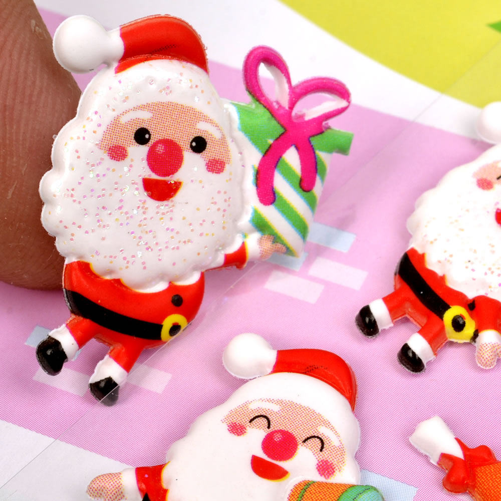 热销圣诞老人贴纸_圣诞节贴纸宝宝奖励贴立体儿童幼儿园3d泡泡纸粘贴