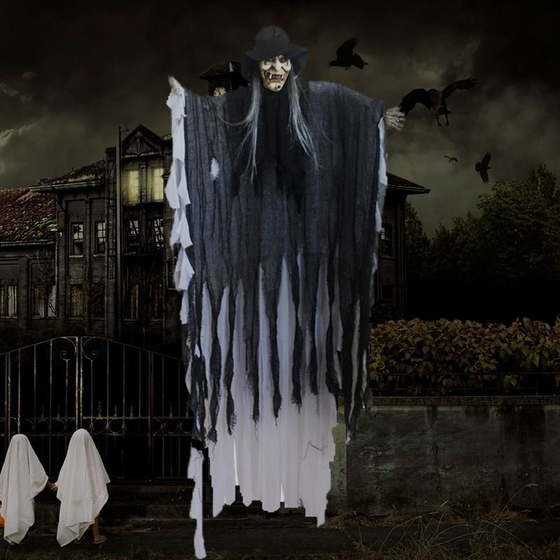 万圣节鬼节日用品鬼屋ktv酒吧装饰道具恐怖鬼怪玩具声控大吊鬼