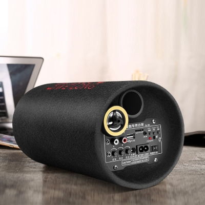 6寸圆筒形12v24车载低音炮汽车音响220v大功率家用蓝牙音响
