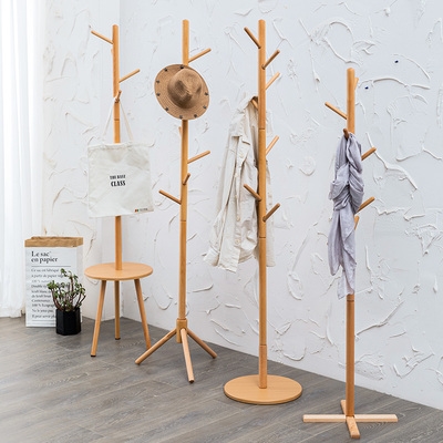 落地衣架木质工艺图片