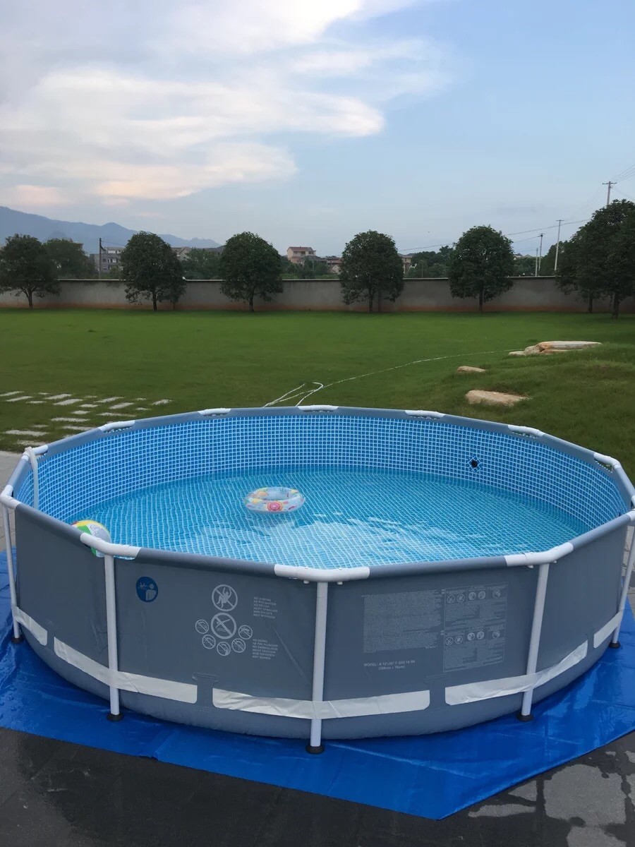 圆形支架水池鱼池暂养池金鱼帆布鱼池家庭戏水成人泳池大型移动