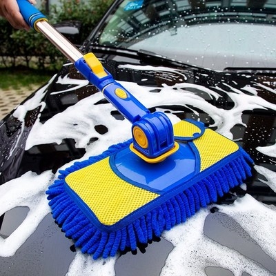 洗车拖把不伤车车刷子专用汽z车擦工具软毛长柄伸缩式非纯棉多功