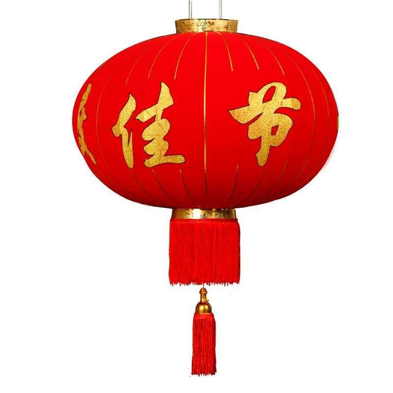 新年春节大红灯笼绒布户外防水c欢度佳节挂饰灯笼企业酒店大门吊
