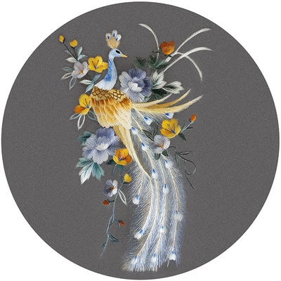 苏绣刺绣diy套件针迹扫描孔雀花草手工自学刺绣材料包中国风