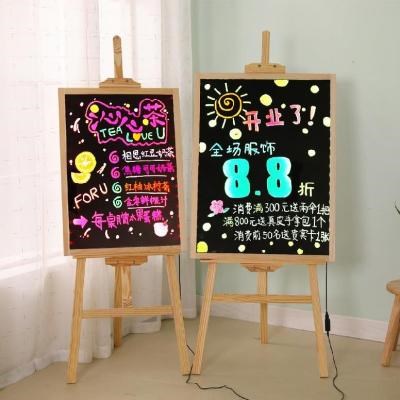 小童装宣传奶茶店带电超市店led落地商用荧光黑板画板美甲便携式