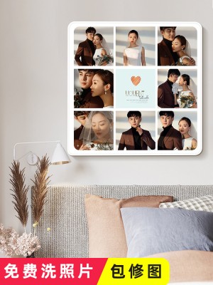 九宫格相框挂墙结婚照拼图组合水晶照片冲印创意个性定制简约ins