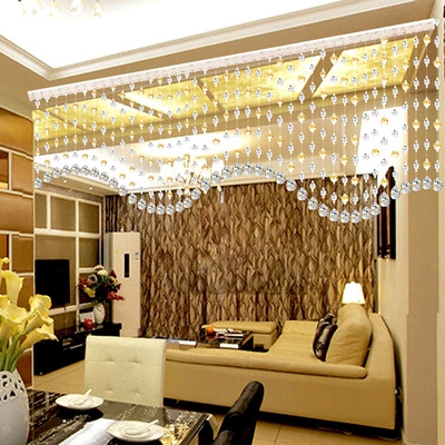欧式水晶珠帘隔断客厅玄关隔断帘成品门帘卧室卫生间波浪挂帘子