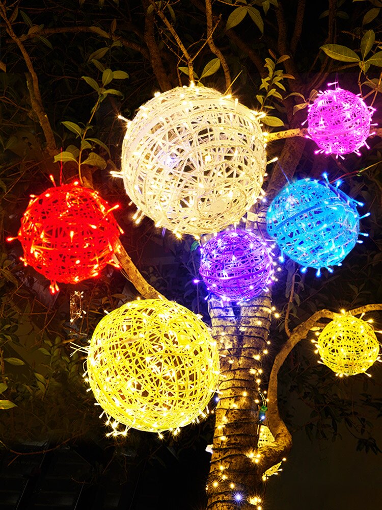 挂树藤球灯户外防水led灯串街道亮化创意满天星圆球铜线装饰彩灯