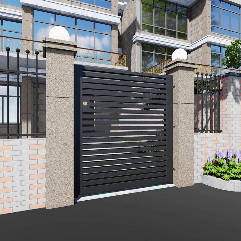 铁艺大门现代简约别墅庭院门乡村院子入户门单双开门百叶门栅栏门