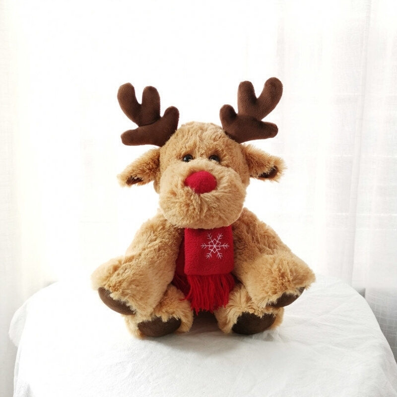 圣诞节麋鹿公仔欧美风圣诞鹿毛绒玩具鹿女生儿童平安夜礼物装饰品