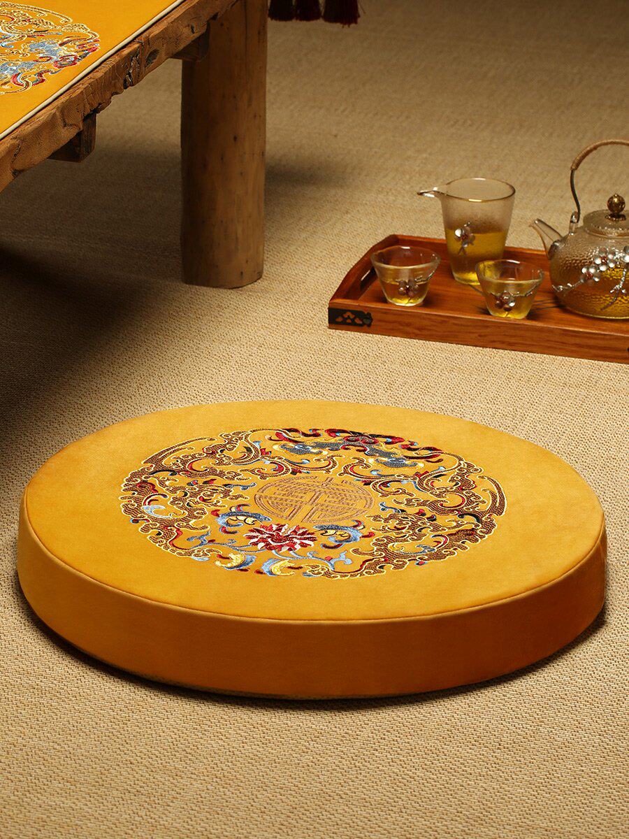 蒲团坐垫轻奢家用地上大号打坐道家拜垫圆形祷告跪垫烧香跪拜佛垫