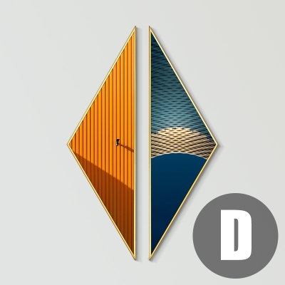 玄关现代w简约挂画大气轻奢走廊过道装饰画三角形抽象艺术壁优惠券