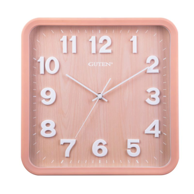 正方形静音绿色挂钟简约时尚客k厅家用现代石英钟挂表卧室创意时