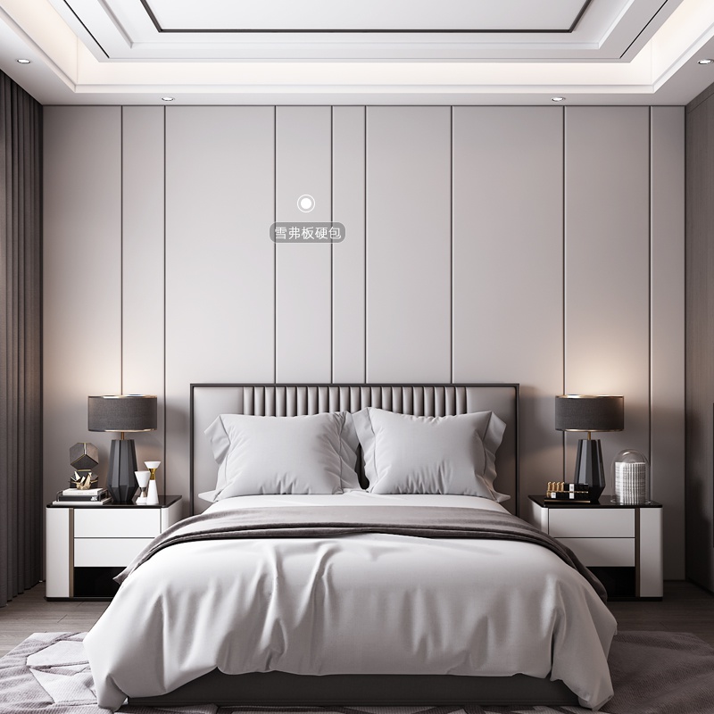 现背室卧床头软包背景墙轻奢简约客厅卧室沙发硬包电视代景墙定