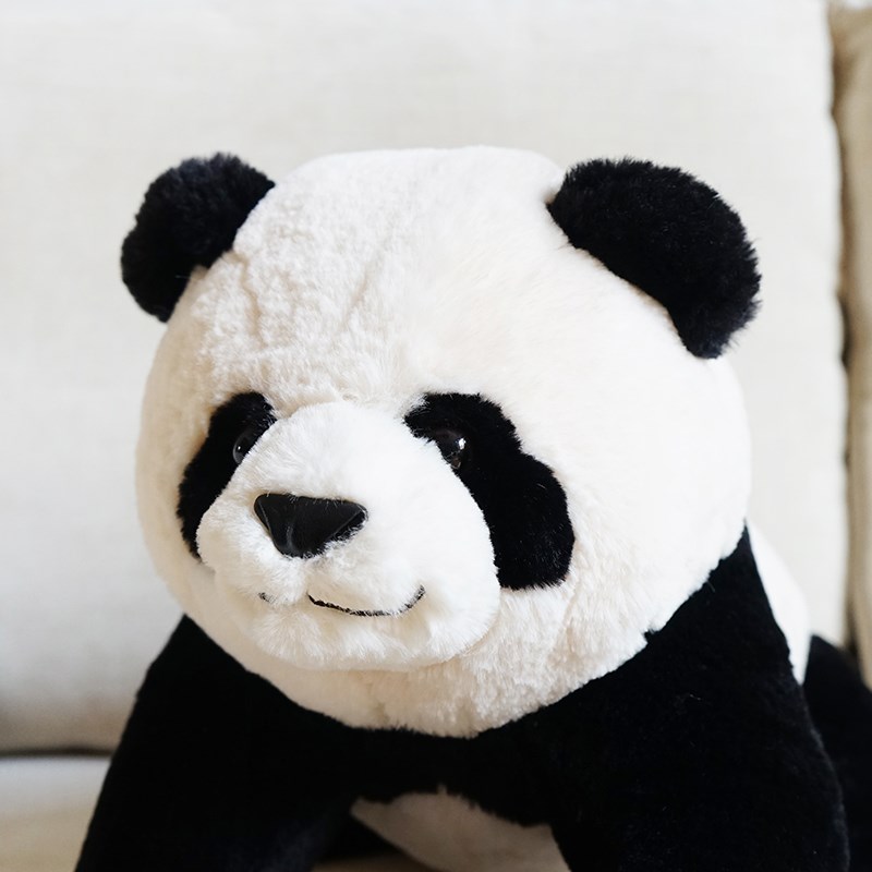 出口日本东京上野动物园可爱趴姿大熊猫公仔玩偶抱枕毛绒玩具摆件