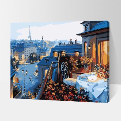 欧洲建筑风景画油画图片