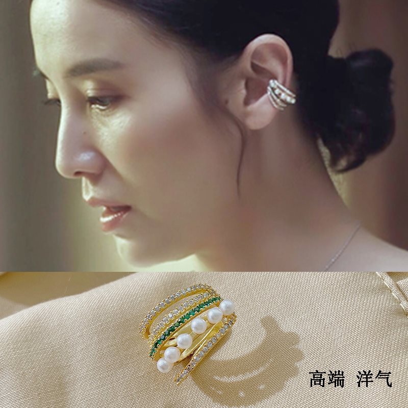 宋佳同款耳环小舍得南俪耳挂无耳洞耳夹高级感耳骨环珍珠职场耳饰