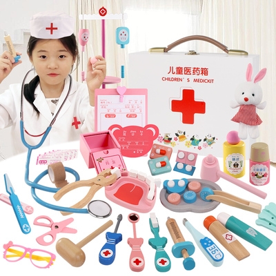 正品儿童医生玩具套装女孩小护士打针工具木制仿真男孩宝宝过家家