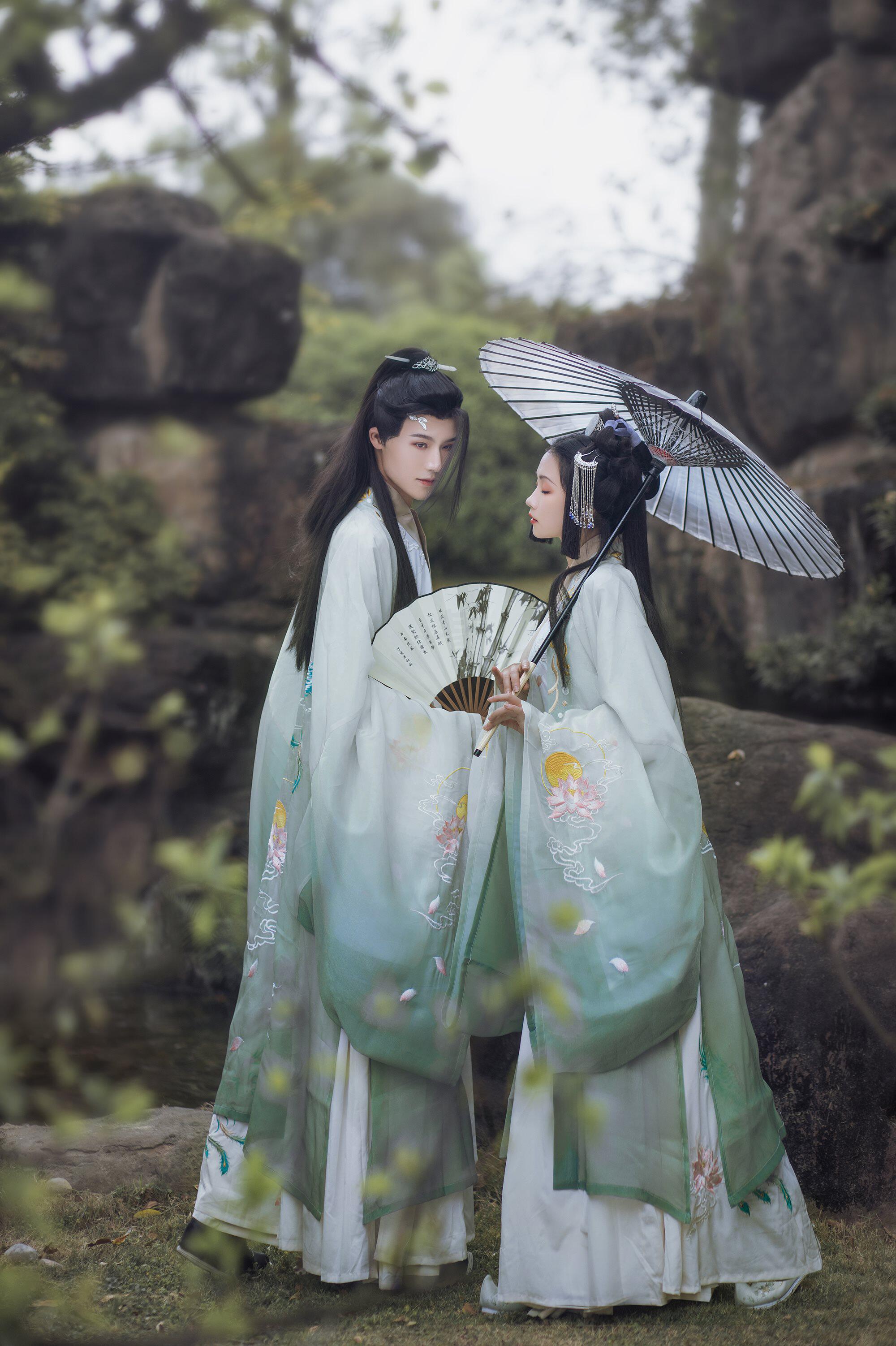 莲凰汉服齐腰整套白菜原创超仙学生平价三件套重工刺绣男女