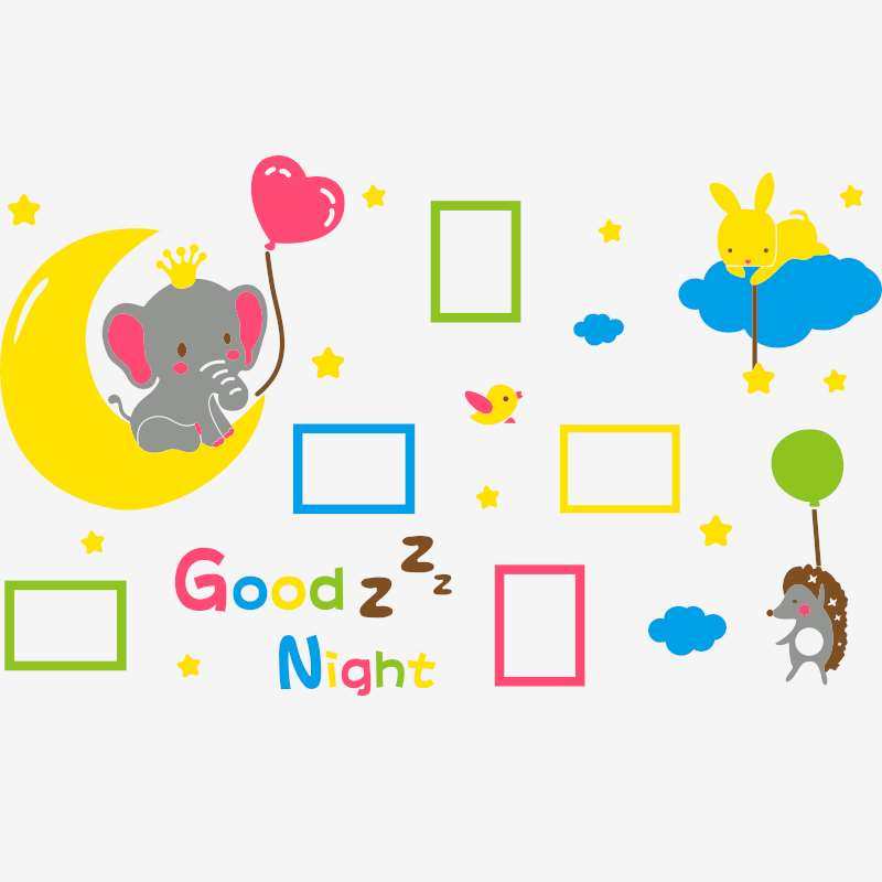 卡通宝宝照片墙贴画3d立体相框儿童房间布置卧室床头墙面装饰—墙贴