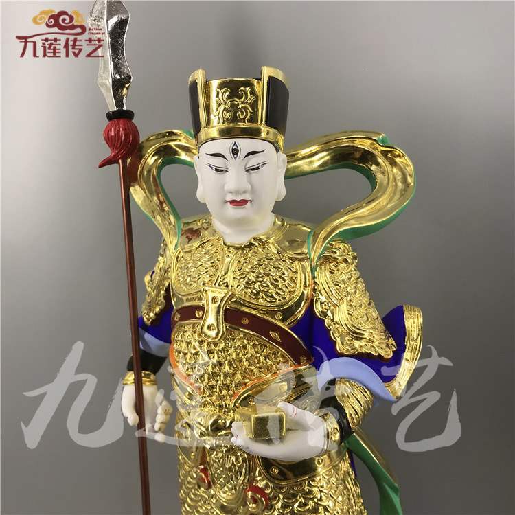 新款木雕神像华光大帝五显灵官马天君樟木手工锦雕工艺传艺木雕
