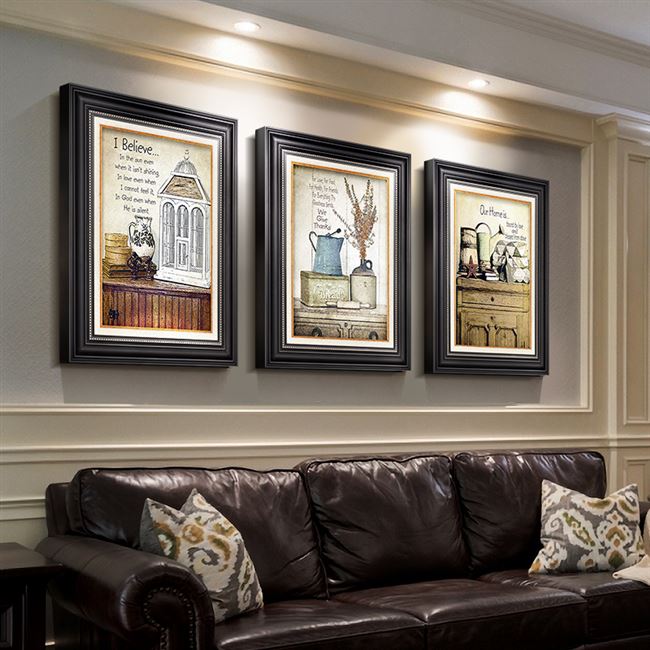 客厅装饰画沙发背景墙简欧式图片