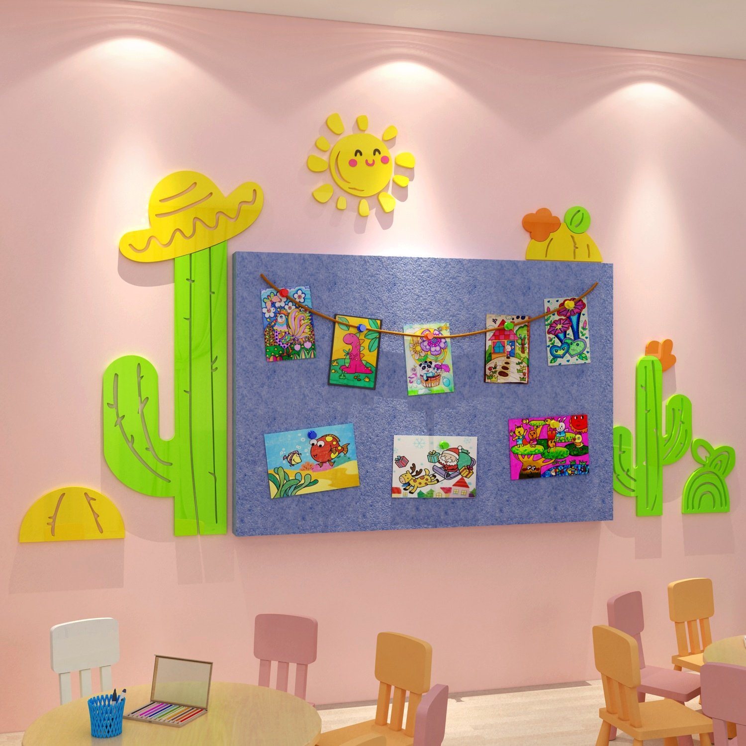 毛毡幼儿园墙面装饰环境创材料布置托管班教室文化背景贴培训机