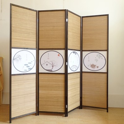 折屏隔断屏风做旧复古中式实木间隔现代简约室内书房折叠移动玄关